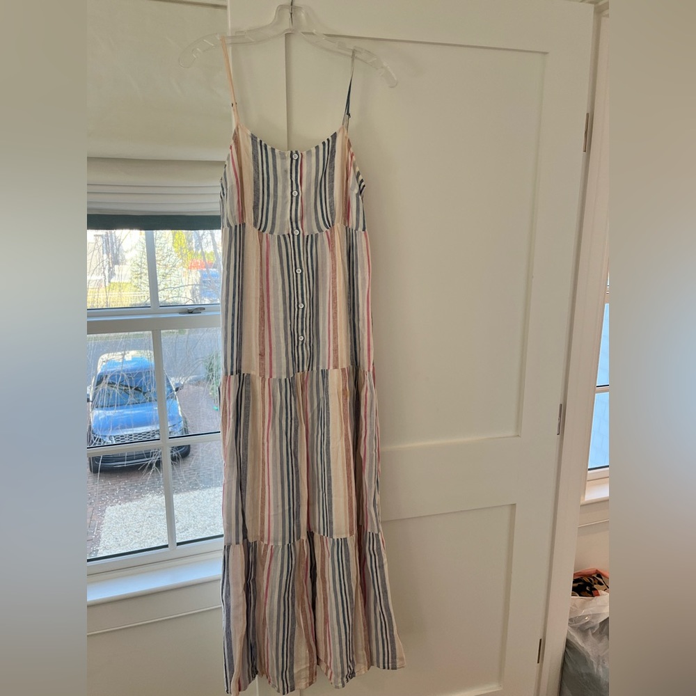 Splendid linen striped maxi dress